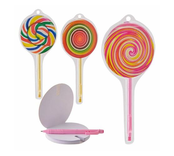 Novelty Lolly Pop With Pen - 10 Diameter X 21.5cm - Pack of 3