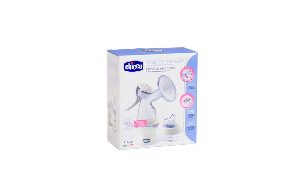 Chicco Naturally Me Manual Breast Pump - White and clear