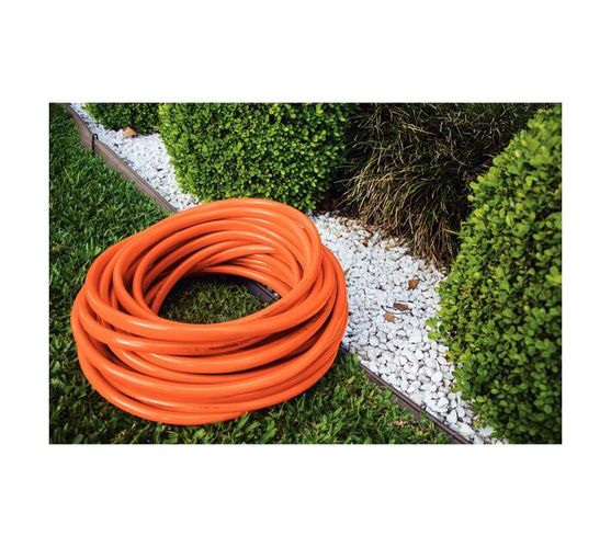 Tramontina 1/2 Super Flex garden hose, 20 m, quick connectors, sprayer and hose wall rack