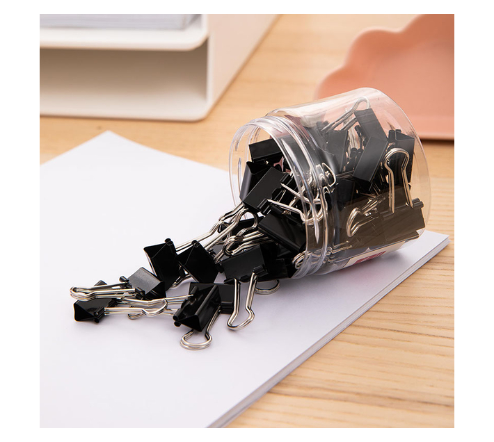 DELI Essential Binder Clips Black 40 Pieces 8565A Makro