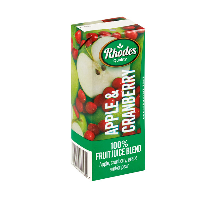 Rhodes Fruit Juice Blend Apple & Cranberry (24 x 200ml)