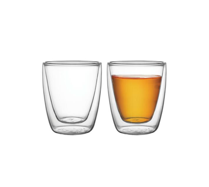 Tramontina DoubleWalled Glass Tea And Coffee Cups Without Handles, 2pc