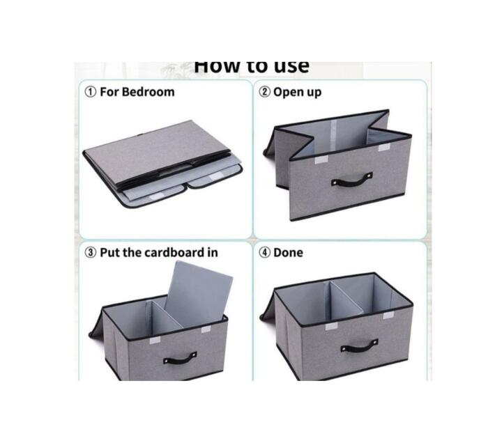 Foldable Stackable Multipurpose Storage Boxgrey Makro