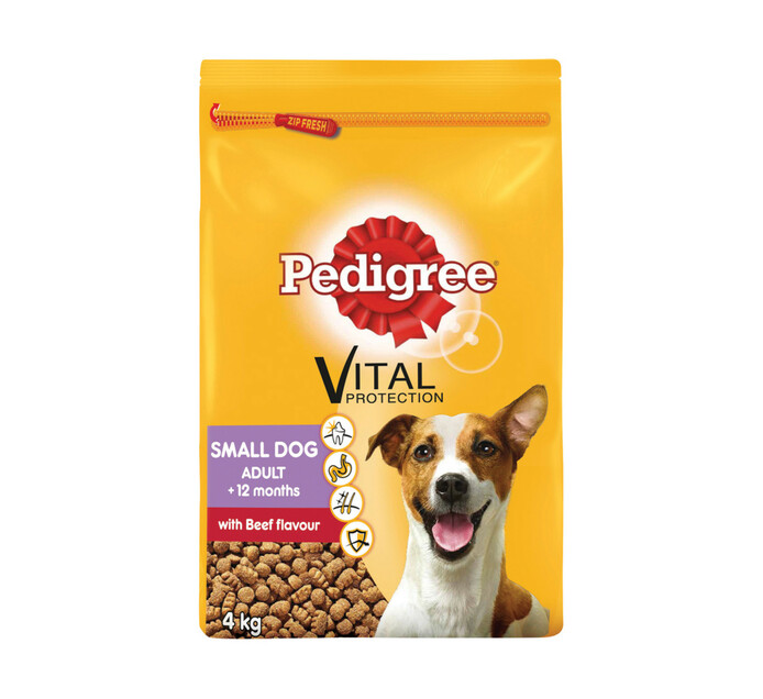 Pedigree Dry Small Dog Food Beef (1 x 4kg) Makro