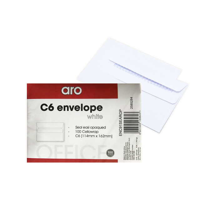 ARO C6 Seal Easi Envelopes White 100-Pack 
