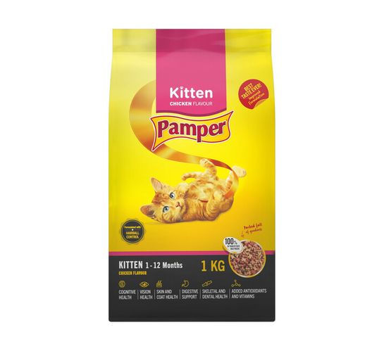 PAMPER DRY CAT FOOD KITTEN 1KG, KITTEN