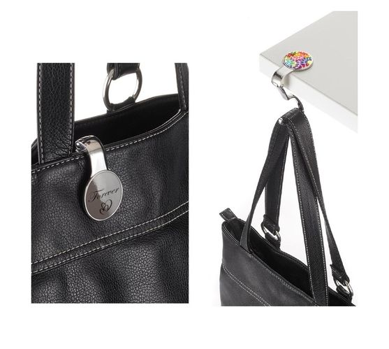 Troika Handbag Holder with Blank Personalisable and Engravable Bag Clip
