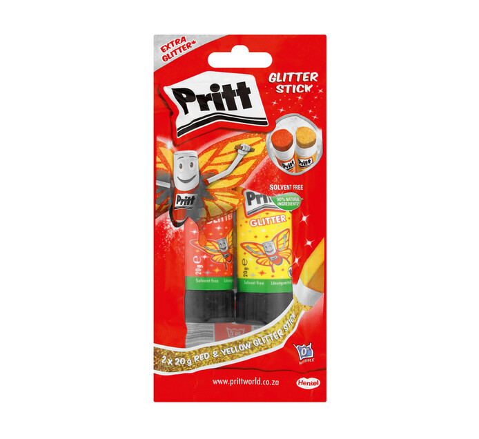 Pritt 20 g Glitter Glue Sticks 2-Pack Red/Yellow 