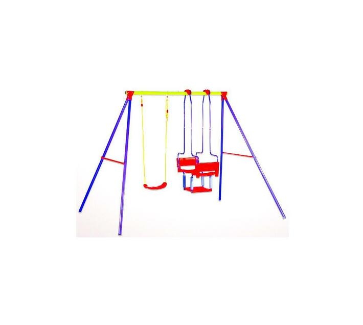Steel Swing Set with 2 Swings (3 Seater) Lawn Seat & Swing Chair Makro