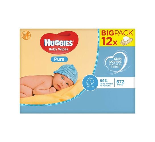 Huggies Baby Wipes Pure (1 x 672's)