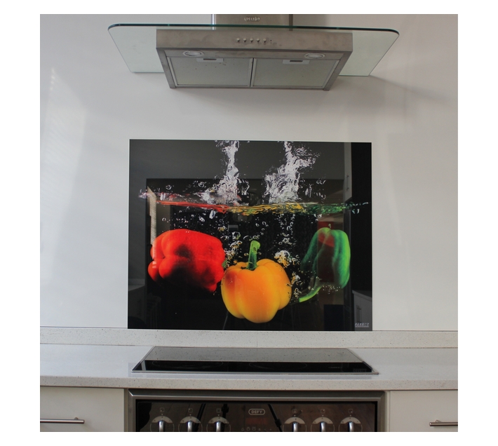 PARROT PRODUCTS Hob Splashback 898 x 700 x 4mm Peppers Makro