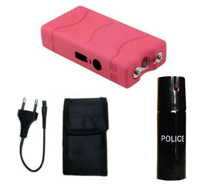 Stun Gun Tazer & 60ml Pepper Spray Pink Combo Makro