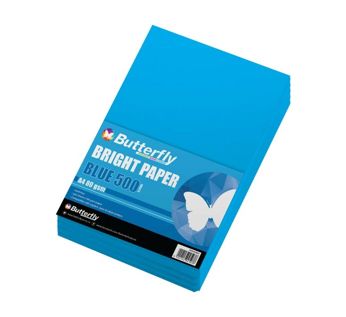 Butterfly A4 Bright Paper Ream 500 Sheets Blue Makro