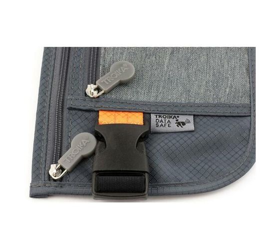 Troika Belt Bag with 2 Compartments and RFID Protection Safety Belt Grey