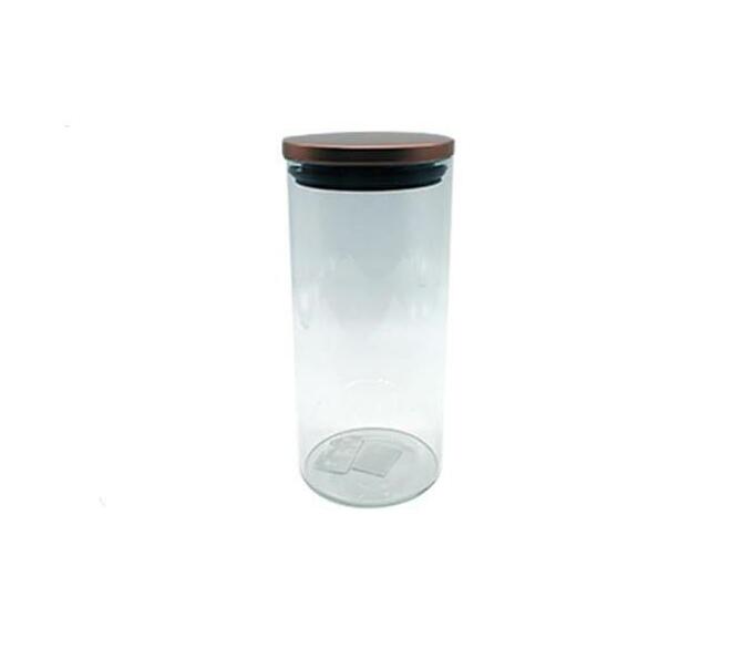 Canister 28x10cm With Metal Lid Borosilicate Glass Kitchen Essentials Copper Makro