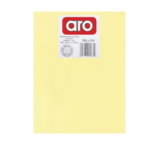 ARO Straight Cut Folders Yellow 100-Pack Yellow 