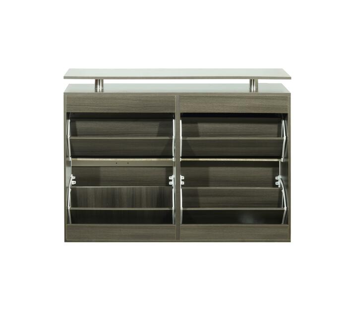 Hazlo 4 Door Tier Hanging Shoe Storage Organizer White Walnut