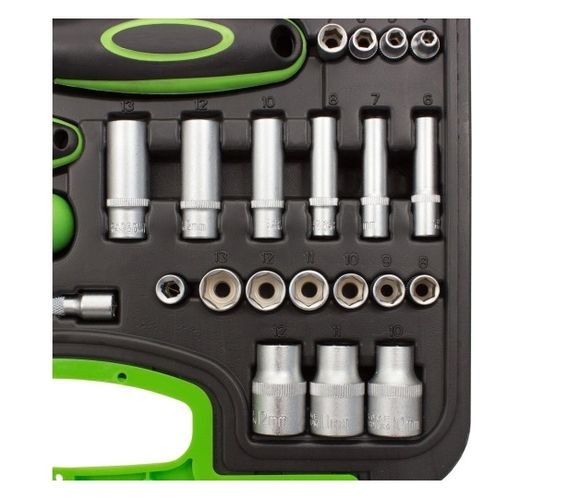 La Fermete Greenline Socket Spanner Wrench Set in a Tool Box - 104 Pieces