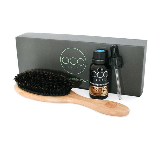 OCO Life Hair and Scalp Therapy with Handcrafted Boar Brush – A Luxurious Hair Elixir kit 30ml