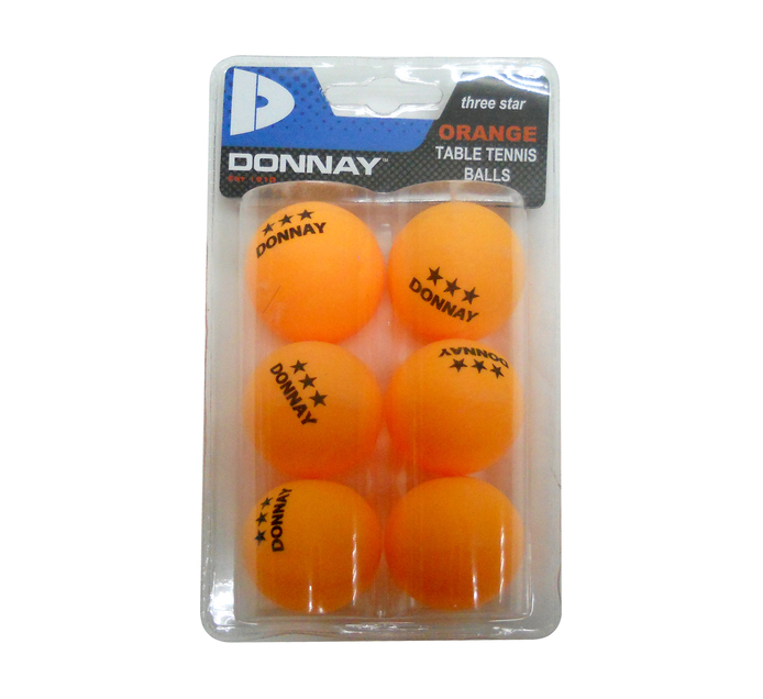 Donnay 3Star Table Tennis Balls 6Pack Table Tennis Accesso Table Tennis Accessories