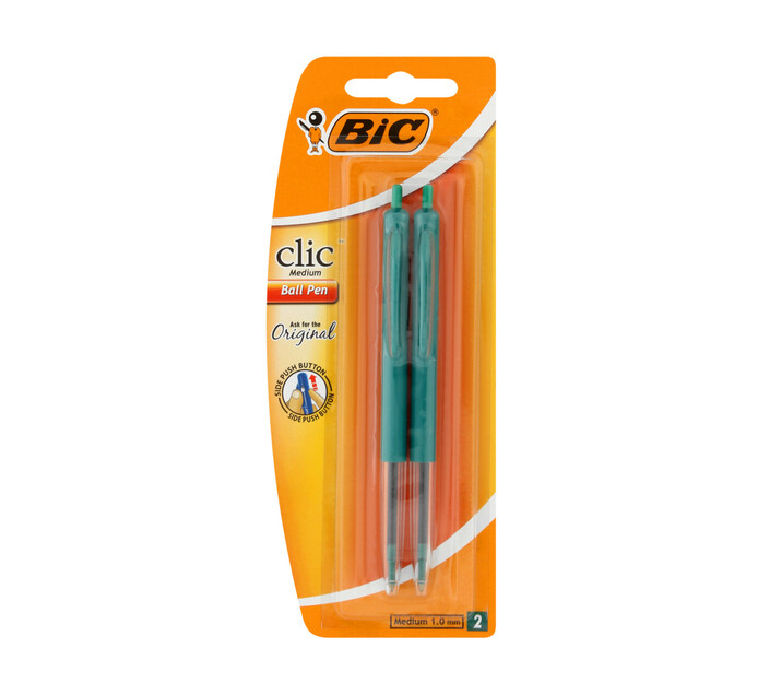 BIC Clic Ballpoint Pens Green 2Pack Green Pens Pens Pens