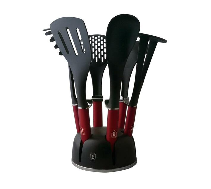 Berlinger Haus 7Piece Nylon Kitchen Utensil Set Burgundy Metallic