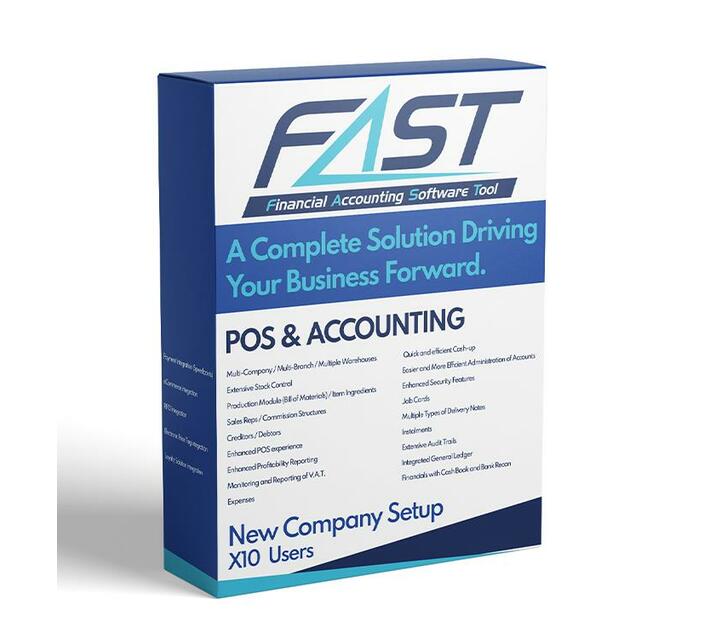 10 User FAST POS & Accounting Software : New Company Setup (1 Month Subscription)