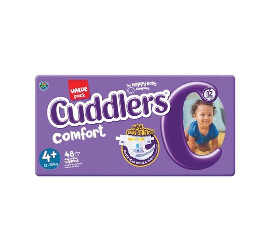 CUDDLERS COMFORT DIAPERS, 48'S SIZE 4+