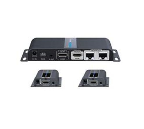 Lenkeng LKV714PRO 1x4 HDMI Extender Splitter Transmitter and 4 Receiver Units - video/audio extender - HDMI