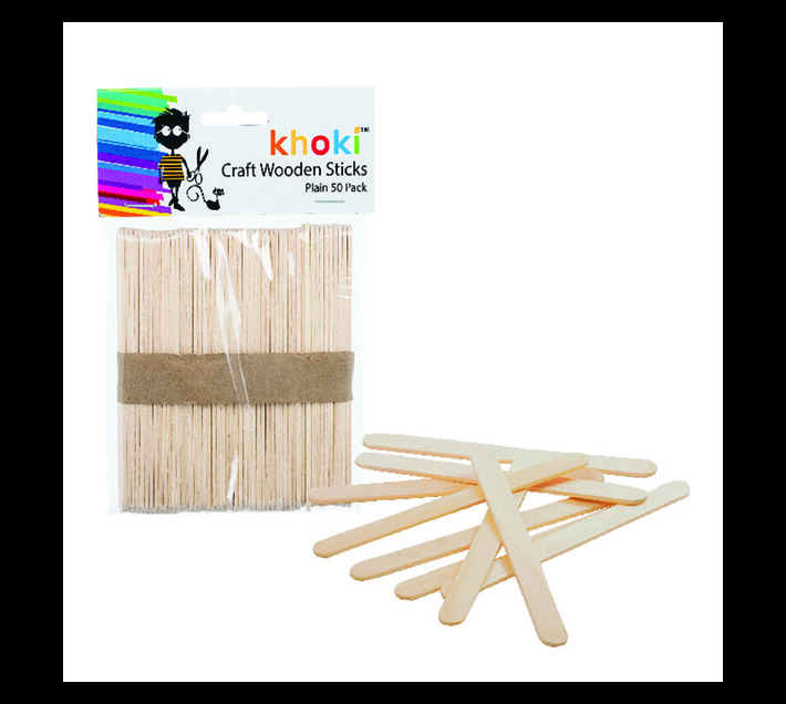 Art and Craft Wooden Lolly Sticks Plain - 50 Pieces Per Pack (Pack of 10)