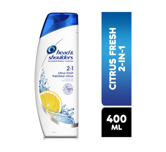 Head & Shoulders Hair Shampoo 2 In 1 Citrus (6 x 400ml) Makro