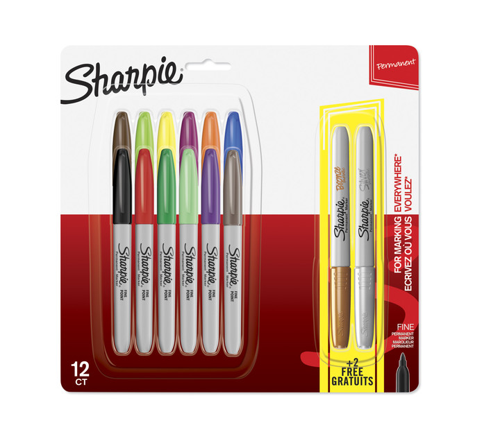 Sharpie Fine Permanent Markers Assorted 12 Pack 