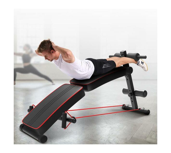 Zoolpro MultiFunction Adjustable Ab Bench w/ Resistance Bands Black