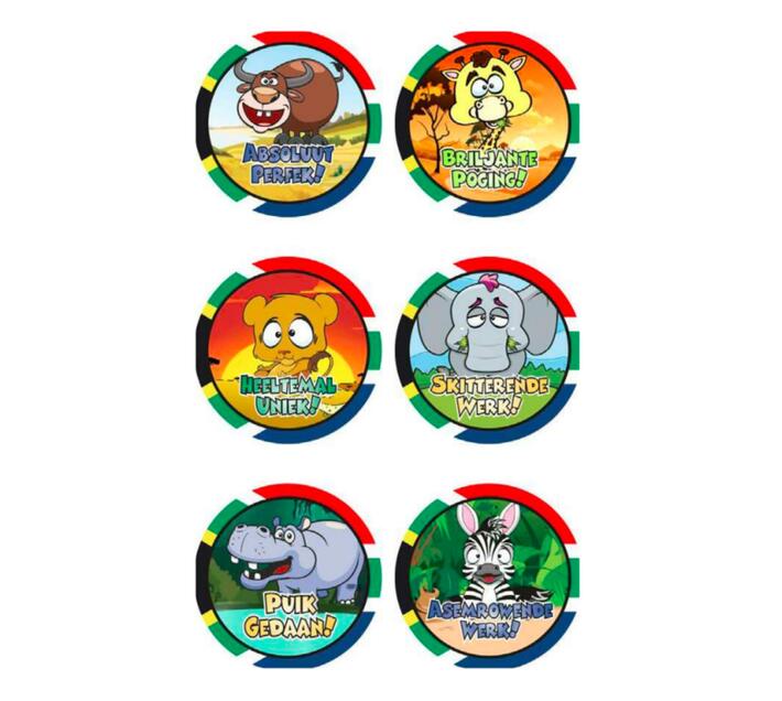 Redfern SelfAdhesive Scholastic A4 African Animal Reward Stickers