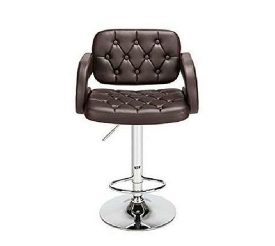 MAK Faux Leather Luxury Barstool with armrests - Brown