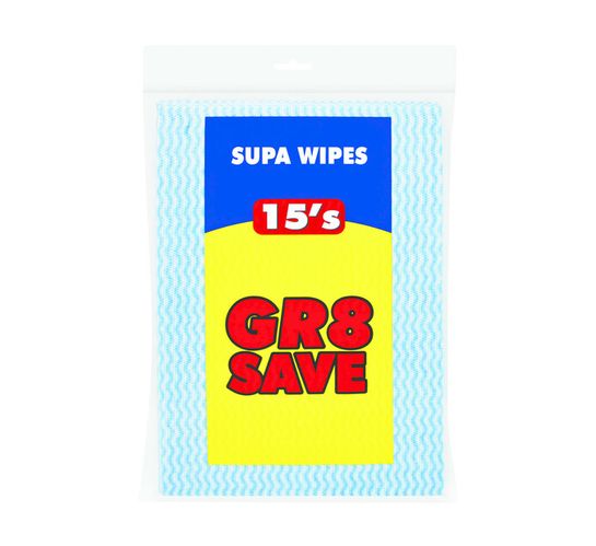 Gr8 Save Supa Wipes 15 Pack 
