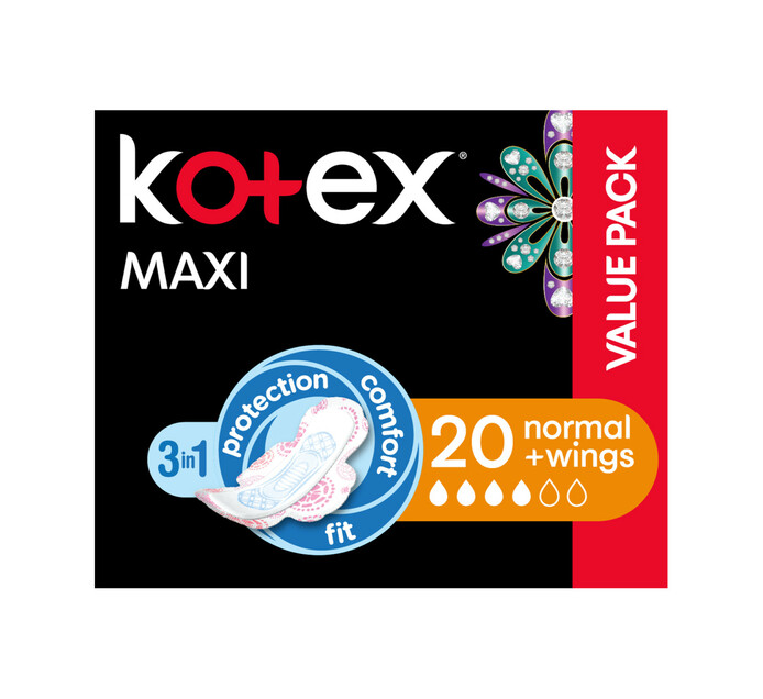 Kotex Designer Maxi Pads Normal (4 x 20's) Sanitary Pads Sanitary