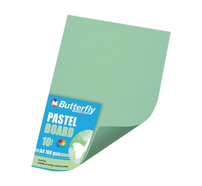 Butterfly A4 Pastel Board Green 10 Pack Specialised Paper