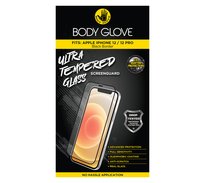 Body Glove Ultra Tempered Glass Screenguard - Apple iPhone 12/ iPhone 12 Pro (Black Trim)