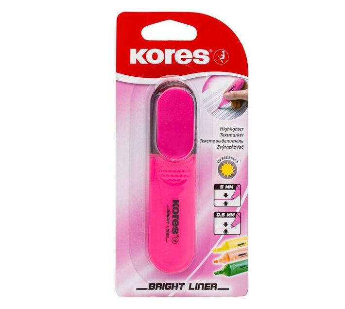 Kores Bright Liner Plus Pink Highlighter Blister Pack Makro