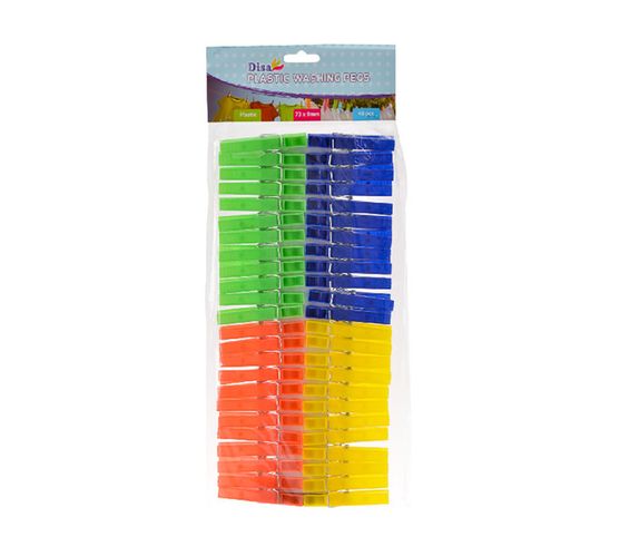 Washing Pegs Plastic - 48 Pieces Per Pack (Pack of 6)