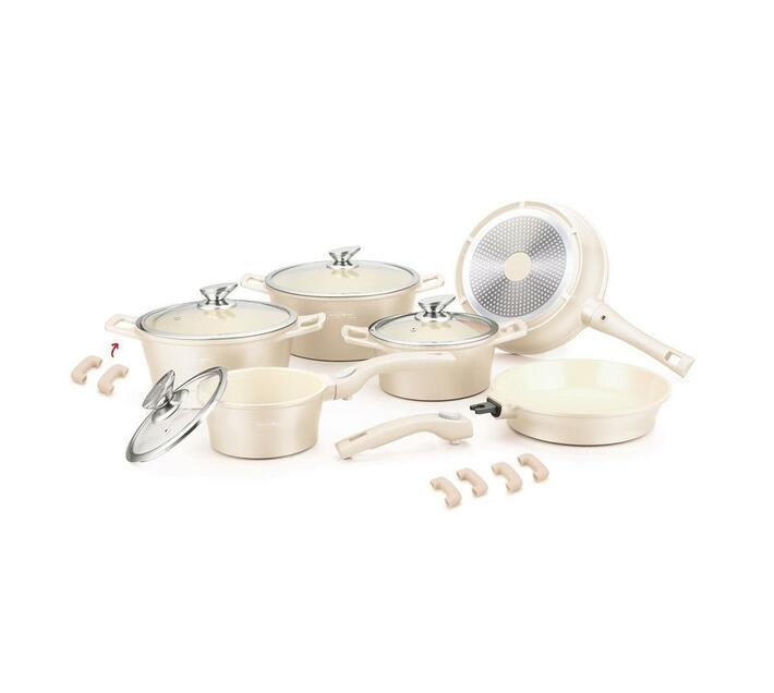 Royalty Line 16 Piece Ceramic Coating Cookware Set Cream Makro