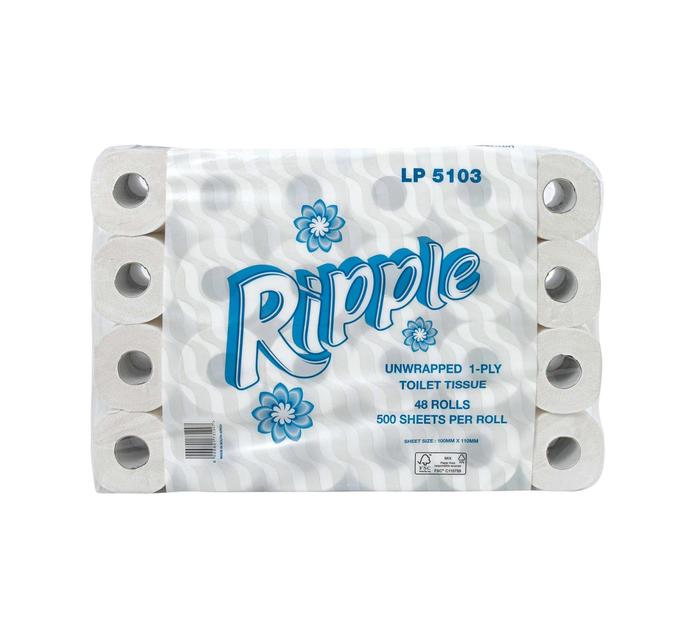 Ripple Unwrapped 1Ply Toilet Paper Paper (48's) Makro