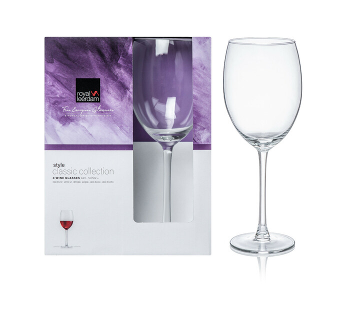 Royal Leerdam 440 ml Style Wine Glasses 4Pack Glassware Sets