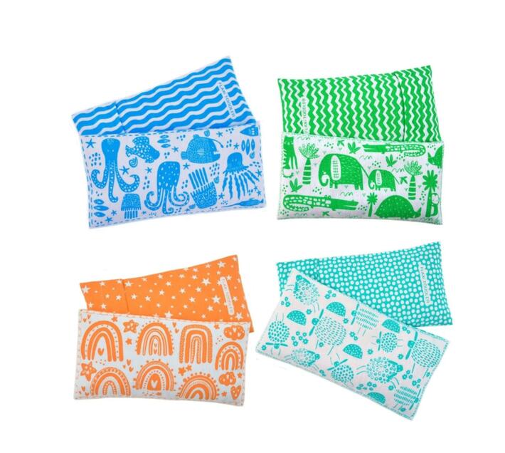 FlaxiToddler Flaxseed & Lavender Cotton Heat Therapy Bag Aqua Sheep