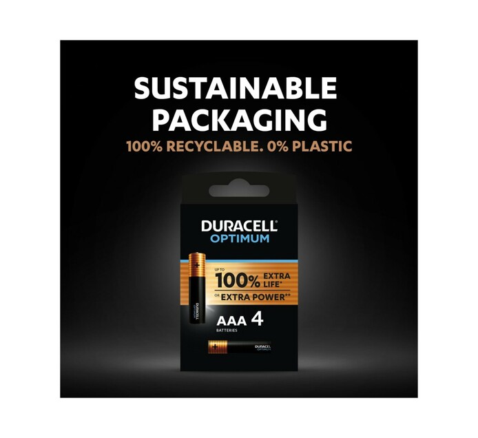 Duracell Optimum AAA Batteries 4Pack Makro