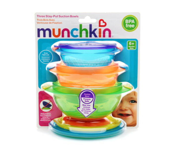 Munchkin 3pk Stay Put Suction Bowls Makro