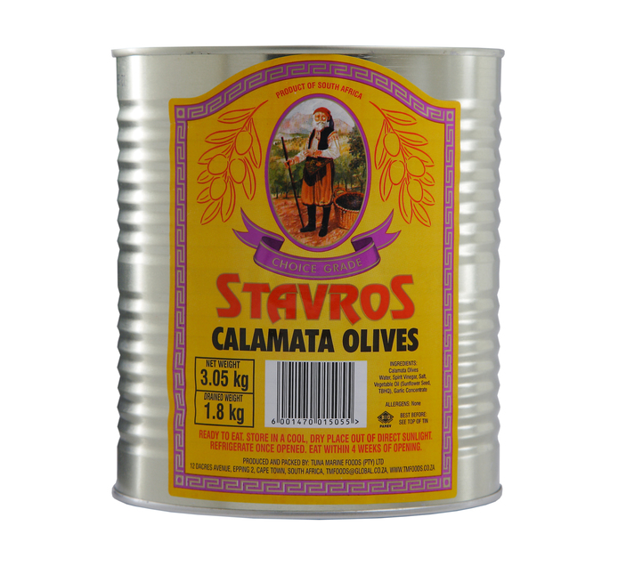 Stavros Olives Calamata (1 x 3.05kg) Catering Canned Foods Side