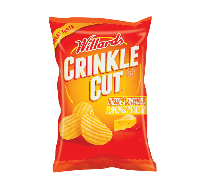 Willards Crinkle Cut Potato Chips Cheese and Sweet Chilli (18 x 125g)