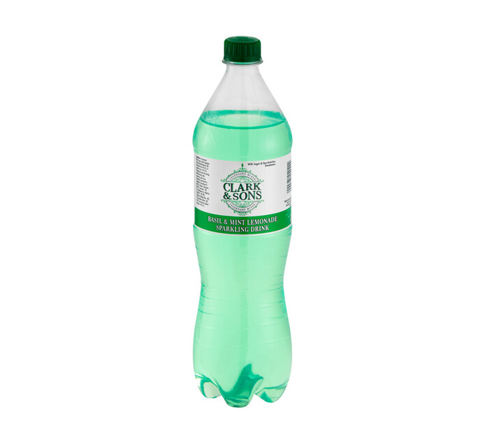 Clark & Sons Mixer Basil & Mint Lemonade (6 X 1lt) CSD Soft Drink Pet